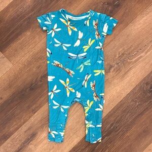 Posh Peanut Blue Dragonfly Sleeper One Piece Play Outfit Pajamas Insect 0-3m